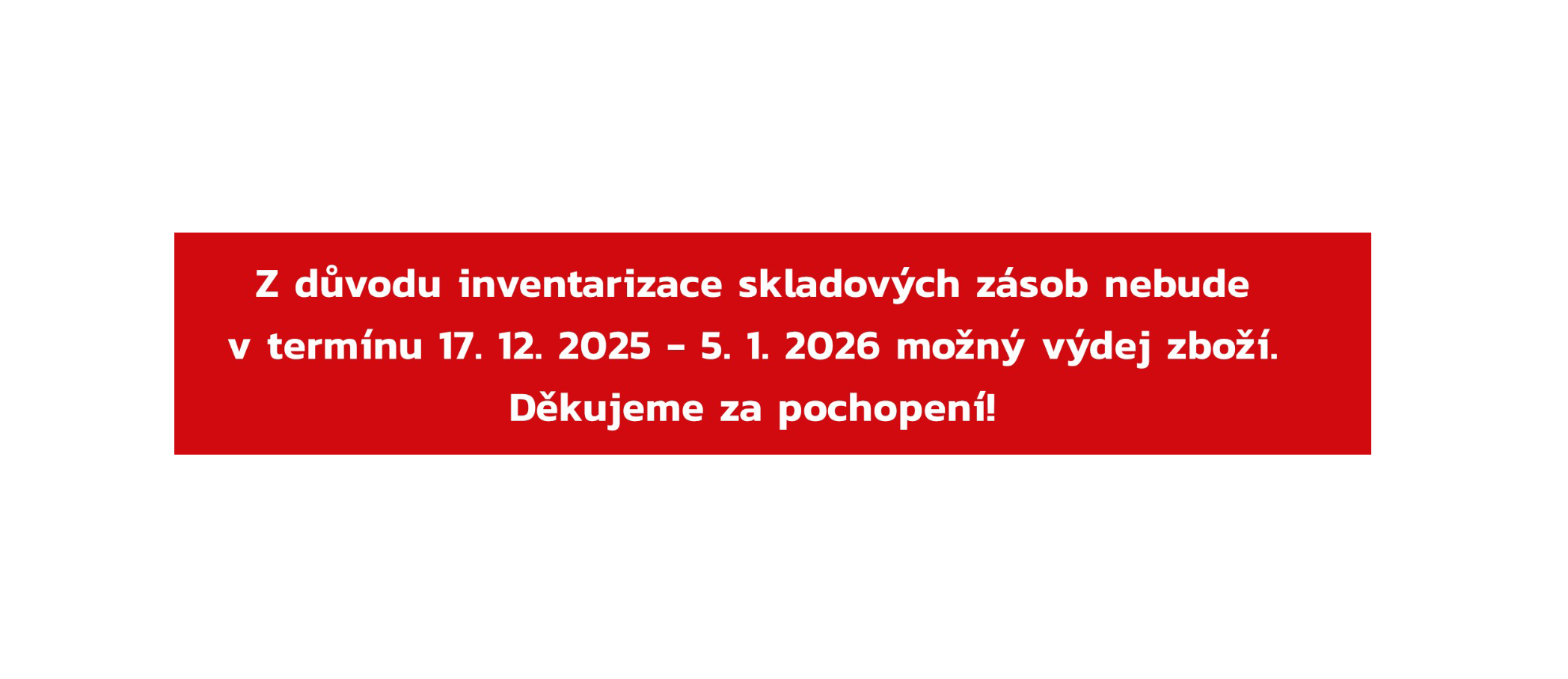 Vánoční provozní doba